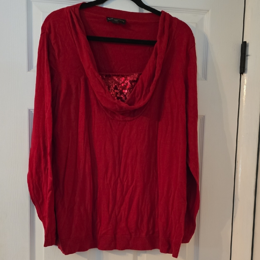 Dana Buchman Red Cowl Neck Sweater